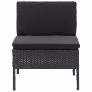 Set mobilier de grădină cu perne, 8 piese, negru, poliratan - Img 10