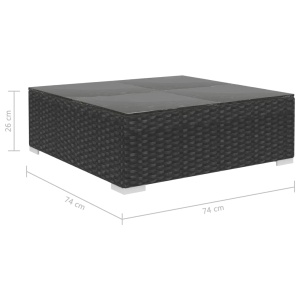 Set mobilier de grădină cu perne, 8 piese, negru, poliratan - Img 10
