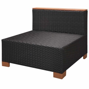 Set mobilier de grădină cu perne, 8 piese, negru, poliratan - Img 12