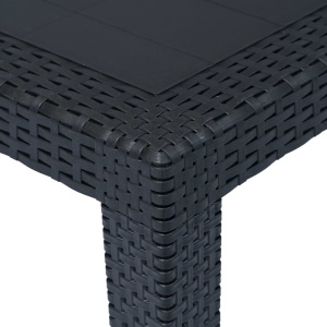 Set mobilier exterior, 5 piese, antracit, plastic, aspect ratan - Img 9