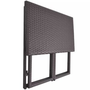 Set mobilier exterior pliabil, 5 piese, maro, oțel, poliratan - Img 12