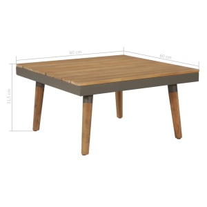 Set mobilier grădină cu perne, 4 piese, maro, lemn acacia - Img 7