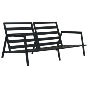 Set mobilier grădină cu perne 5 piese gri inchis aluminiu - Img 3