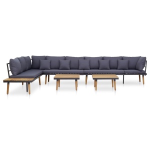 Set mobilier grădină cu perne, 7 piese, lemn masiv de acacia - Img 2