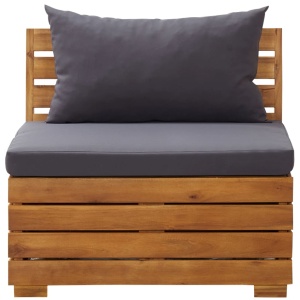 Set mobilier grădină cu perne, 8 piese, gri inchis, lemn acacia - Img 5