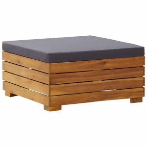 Set mobilier grădină cu perne, 8 piese, gri inchis, lemn acacia - Img 12