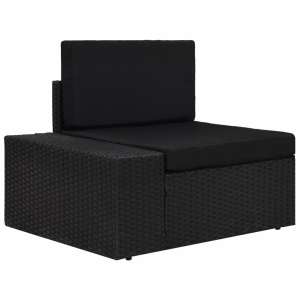 Set mobilier grădină din poliratan, 8 piese, negru - Img 4