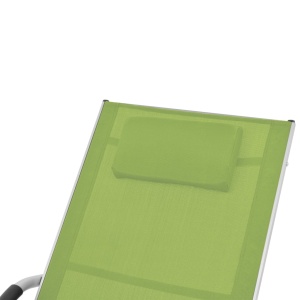 Șezlong cu pernă, verde, aluminiu și textilenă - Img 8