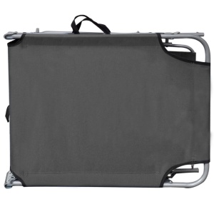 Șezlong pliabil cu copertină, gri, aluminiu - Img 4