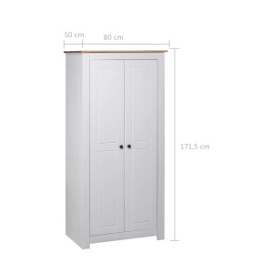 Șifonier, alb, 80 x 50 x 171,5 cm, lemn masiv pin gama Panama - Img 5