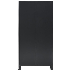 Șifonier metalic, stil industrial, 90x40x180 cm Negru - Img 3