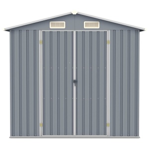 Șopron de grădină, gri, 205 x 129 x 183, oțel galvanizat - Img 3
