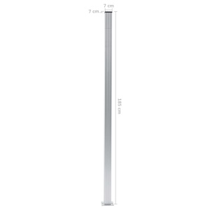Stâlpi de gard, 3 buc., 185 cm, aluminiu - Img 7