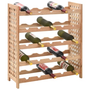 Stativ vinuri pentru 25 de sticle 63x25x73cm lemn masiv nuc - Img 2