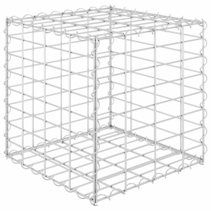 Strat inălțat cub gabion, 40 x 40 x 40 cm, sârmă de oțel - Img 2