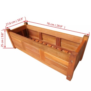 Strat inălțat de grădină, 76 x 27,6 x 25 cm, lemn de acacia - Img 5