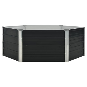 Strat inălțat de grădină antracit 129x129x45 cm oțel galvanizat - Img 2