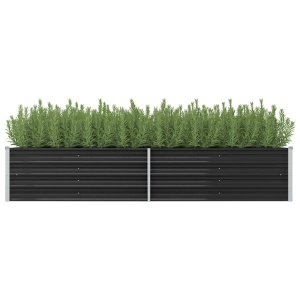 Strat inălțat de grădină antracit 240x80x45 cm oțel galvanizat