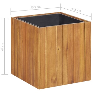 Strat inălțat de grădină cu ghiveci 43,5x43,5x44 cm cm acacia - Img 7