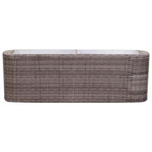 Strat inălțat de grădină gri 120x24x40 cm poliratan - Img 4