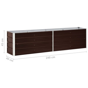 Strat inălțat de grădină maro 240 x 40 x 45 cm oțel galvanizat - Img 5