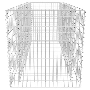 Strat inălțat gabion, argintiu, 180 x 90 x 100 cm, oțel - Img 7