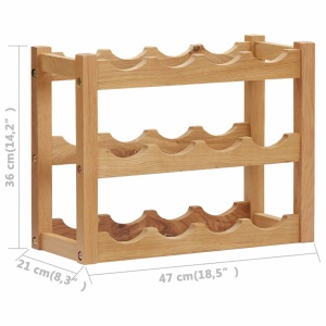 Suport 12 sticle de vin, 47 x 21 x 36, lemn masiv de stejar - Img 5
