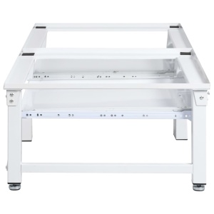Suport mașină de spălat/uscător, cu rafturi retractabile, alb - Img 4