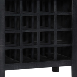Suport sticle de vin, negru, 56x35x75 cm, lemn masiv de mango - Img 6