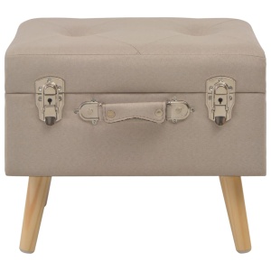 Taburet cu depozitare, 40 cm, bej, material textil - Img 3