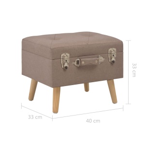 Taburet cu depozitare, 40 cm, maro, material textil - Img 9