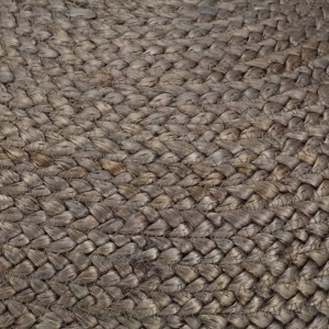 Taburet lucrat manual, gri deschis, 45 x 30 cm, iută - Img 2