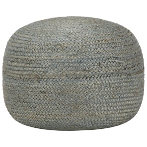 Taburet lucrat manual, verde olive, 45x30 cm, iută
