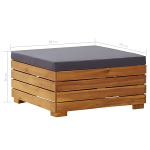 Taburet modular cu pernă, 1 buc., lemn masiv de acacia - Img 7
