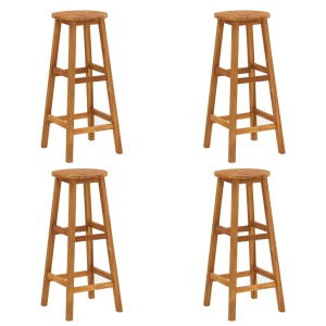 Taburete de bar, 4 buc., lemn masiv de acacia