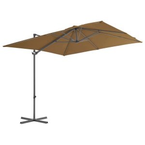 Umbrelă de exterior cu bază portabilă, gri taupe - Img 3