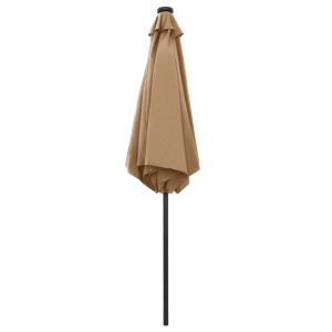 Umbrelă de soare cu LED și stâlp aluminiu, gri taupe, 270 cm - Img 7