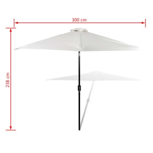 Umbrelă de soare cu pol din oțel 3m, Alb nisip - Img 5