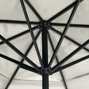 Umbrelă de soare cu stâlp aluminiu, alb nisipiu, 600 cm - Img 2