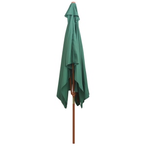 Umbrelă de soare cu stâlp de lemn 200x300 cm, verde - Img 6