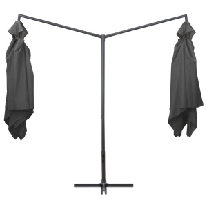 Umbrelă de soare cu stâlp din oțel, antracit, 250x250 cm - Img 4