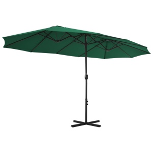 Umbrelă de soare de exterior, stâlp aluminiu, verde, 460x270 cm - Img 8