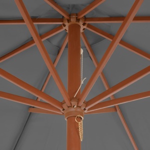 Umbrelă de soare de exterior, stâlp din lemn, 300 cm, antracit - Img 2