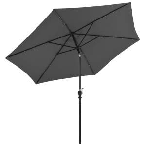 Umbrelă de soare exterior cu LED &amp; stâlp de oțel antracit 300cm - Img 4