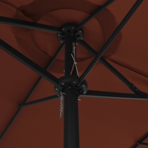 Umbrelă de soare exterior stâlp aluminiu, cărămiziu, 460x270 cm - Img 5