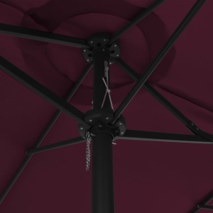 Umbrelă soare exterior, stâlp aluminiu, roșu bordo, 460x270 cm - Img 2