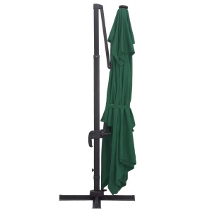 Umbrelă suspendată cu LED și stâlp aluminiu verde 400x300 cm - Img 5