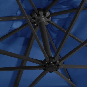 Umbrelă suspendată cu LED și stâlp oțel, azuriu, 250 x 250 cm - Img 2