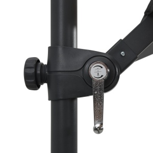 Umbrelă suspendată cu LED, stâlp din oțel, antracit, 250x250 cm - Img 6