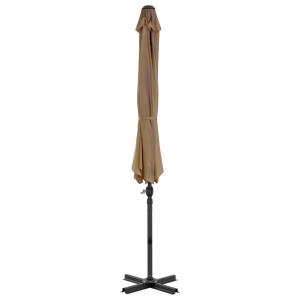 Umbrelă suspendată cu stâlp din aluminiu, gri taupe, 300 cm - Img 4